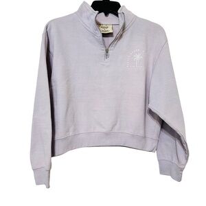 Ocean Collection Myrtle Beach SC Quarter Zip Cropped Sweatshirt Palm Tree Logo-L